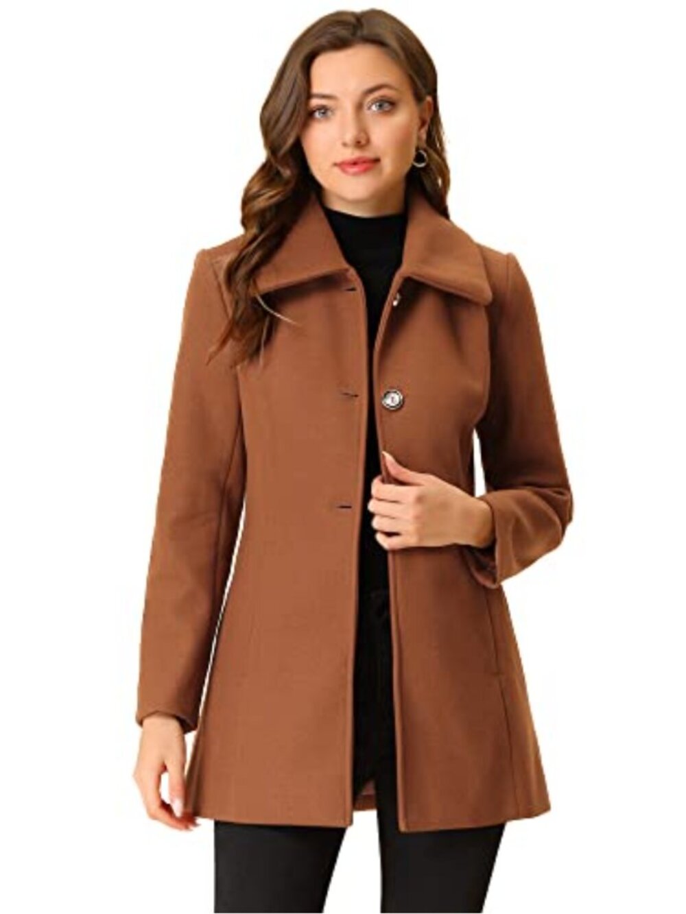 Allegra K Women's Vintage Winter Coat Pea Coat Fully Lined